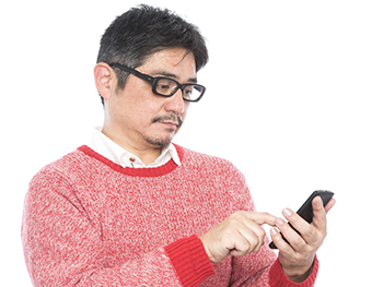 スマホでお問い合わせの様子